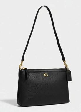 B3-014 NWT COACH Black Legacy Zip Top Crossbody Bag CW571
